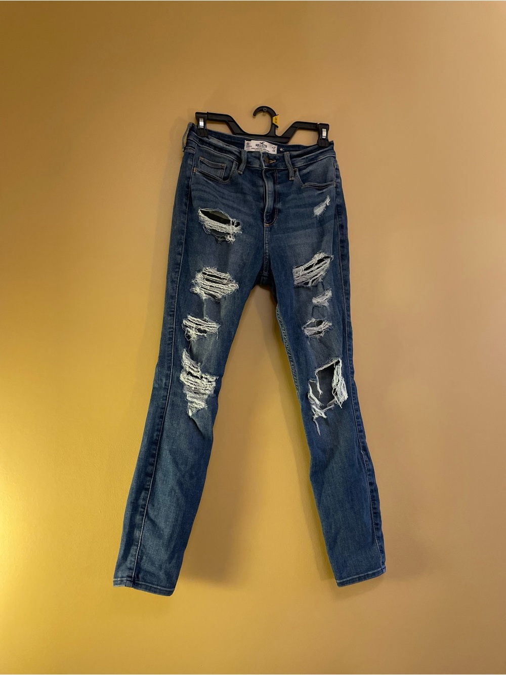 Hollister Dark Blue Ripped Skinny Jeans W27 - L26